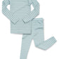 Avauma Stripe Pattern Newborn Baby Little Boys Girls Snug-Fit Pajamas Long Sleeve Sets Pjs Kids Clothes (L/Sky Blue)
