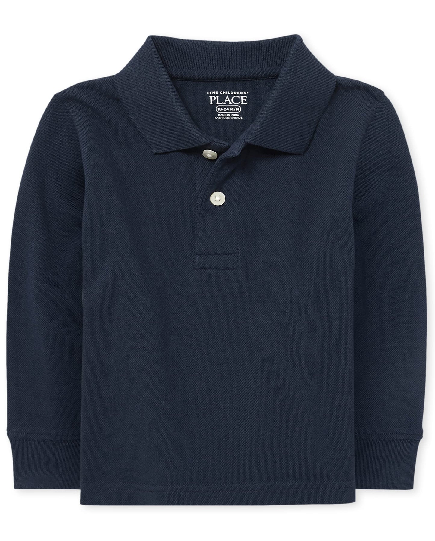 The Children'S Place Baby Boys And Toddler Boys Long Sleeve Pique Polo, Nautico, 6-9 Months