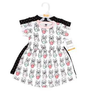 Hudson Baby Girls' Cotton Dresses, Bonjour, 12-18 Months