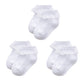 Durio Newborn Socks Girl White Baby Socks Super Soft Newborn Girl Socks Lace Ruffle Socks Baby Girl Socks Newborn B White & Whit