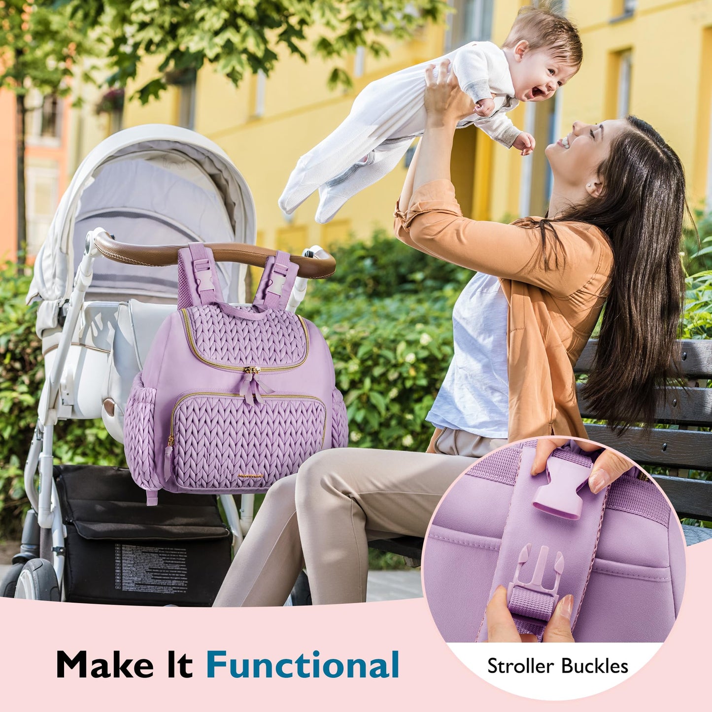 Mommore Diaper Bag Small Diaper Backpack Stylish Toddler Baby Mini Maternity Bags Travel Backpacks With Insulated Pockets, Chang