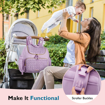 Mommore Diaper Bag Small Diaper Backpack Stylish Toddler Baby Mini Maternity Bags Travel Backpacks With Insulated Pockets, Chang