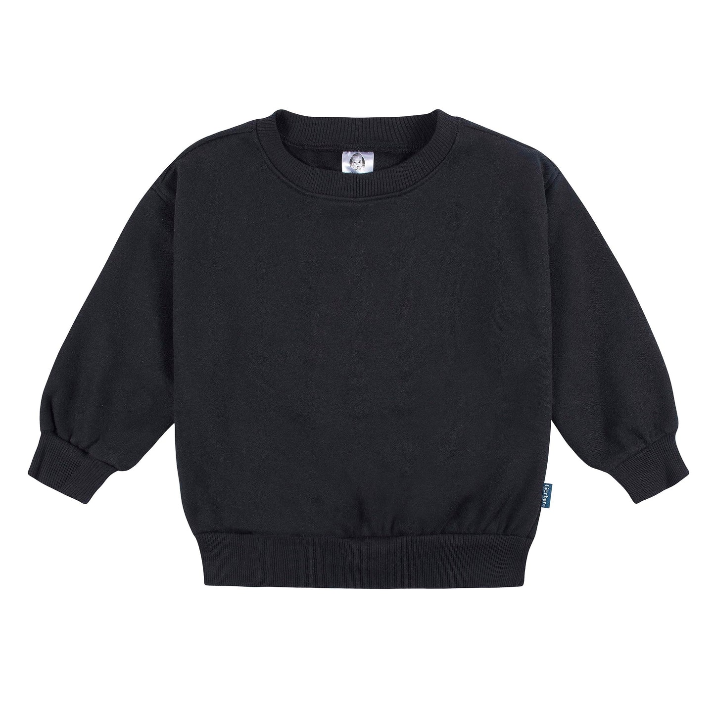 Gerber Baby Boys Toddler 2-Piece Fleece Sweatshirt And Jogger Set, Black Solid, 18 Months