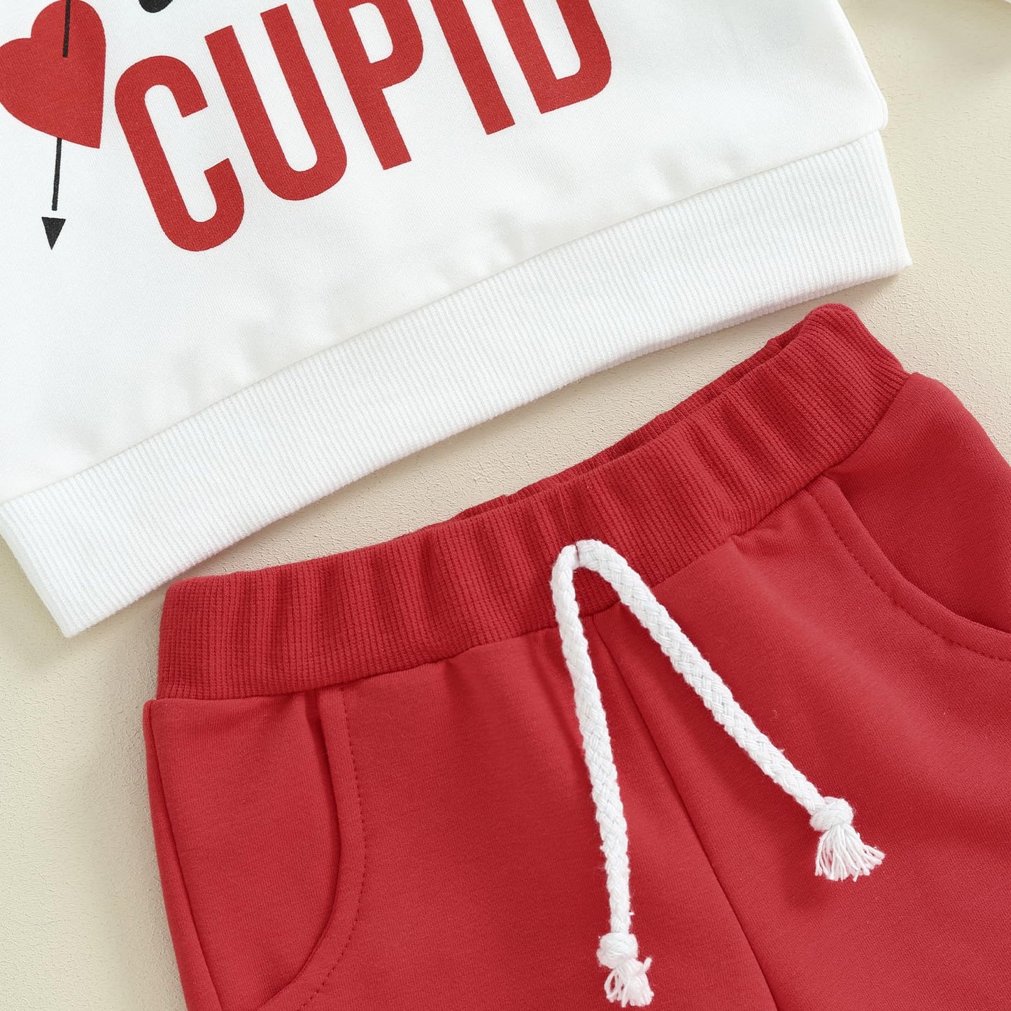Goocheer Infant Valentine 'S Day Toddler Baby Boy Girl Outfit Long Sleeves Hoodie Top Pants Valentines Day Clothes (White, 18-24