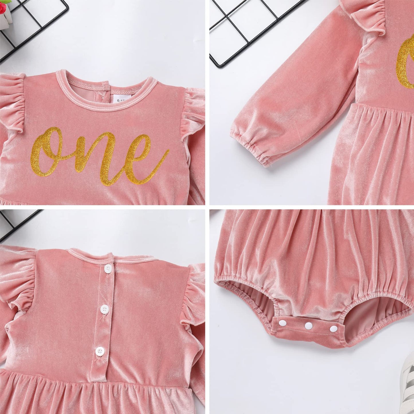 Imekis My First Valentines Day Baby Girl Outfit: First Birthday Outfit Velvet Bubble Romper Sock Headband Cake Smash Photoshoot