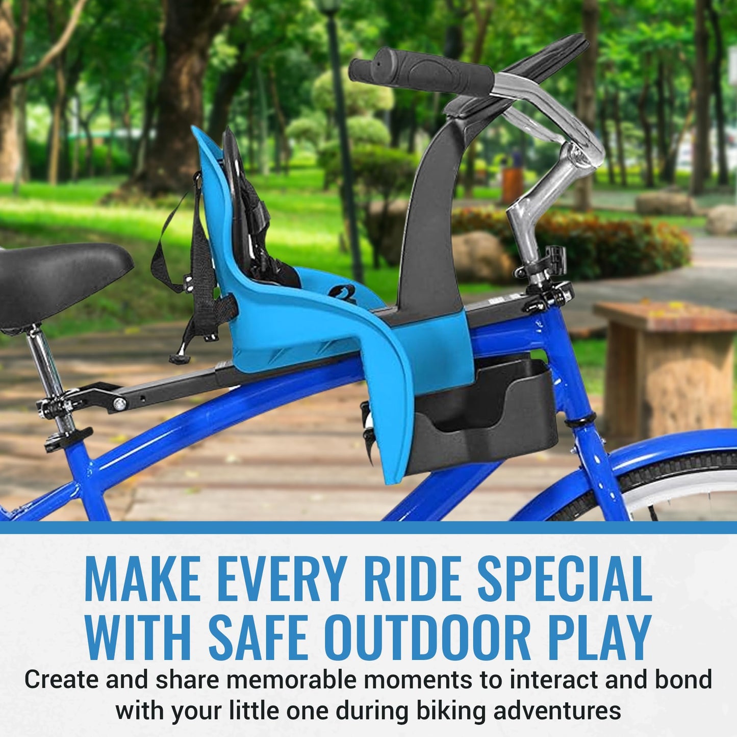 Kazam Kangaroo Classic Front Mount Bicycle Child Seat, Light Blue, Universal