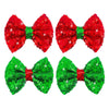 Sequin Christmas Hair Clips Red Hair Bows For Girls Green Alligator Clips Sparkly Glitter Christmas Hair Accessories For Childre