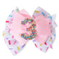 Sprinkle Confetti Hair Bow - First Birthday Pink Party Decoration For Baby Girls, Ice Cream Theme 1St Birthday (3Th Girls Hair B