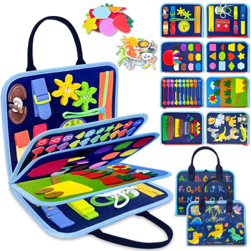 Exorany Busy Board Montessori Toys for 1 2 3 4 Year Old Boy Birthday Gifts, Toddler Boy Toys Age 1-2, 2-4, Busy Book Sensory Toy