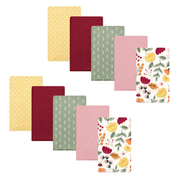 Hudson Baby Unisex Baby Cotton Flannel Burp Cloths, Fall Botanical, One Size