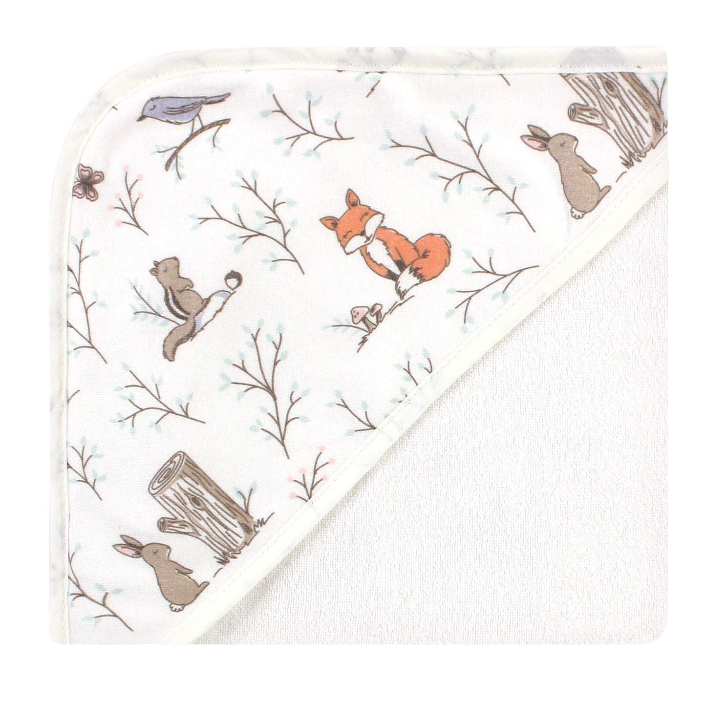 Hudson Baby Unisex Baby Cotton Rich Hooded Towels, Enchanted Forest, One Size