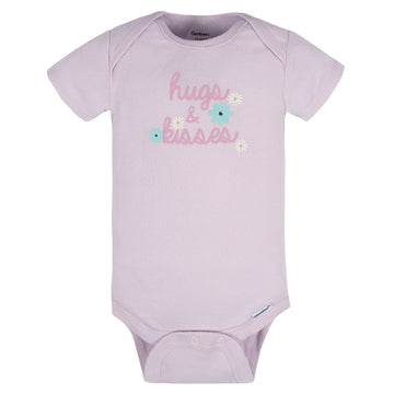 Gerber Baby Girl'S 8-Pack Short Sleeve Onesies Bodysuits, Lavender Garden, 12 Months