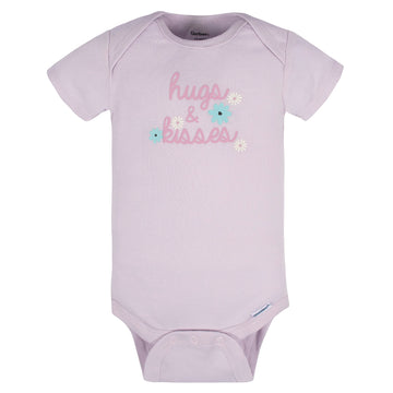 Gerber Baby Girl'S 8-Pack Short Sleeve Onesies Bodysuits, Lavender Garden, 3-6 Months