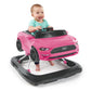 Bright Starts Ford Mustang 4-In-1 Pink Baby Activity Center & Push Walker With Removable Interactive Steering Wheel -Toy, 6 Mont