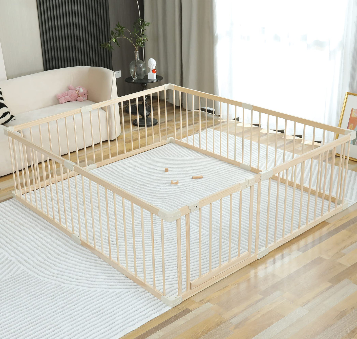Baby Playpen Play Pen Play Fence Yards Wooden Large,Playpens For Babies And Toddlers Kids Indoor,Baby Play Yards Gym Area,Baby D
