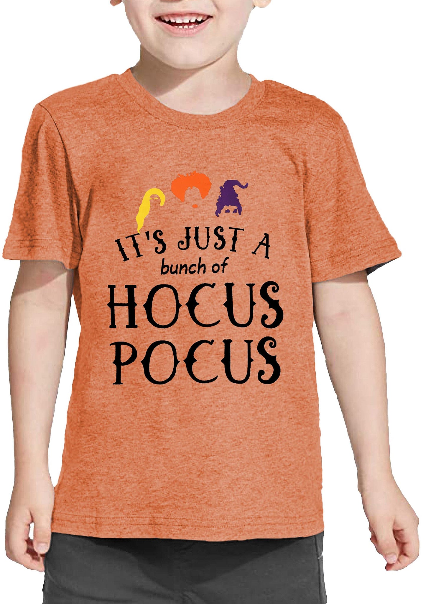 Lazychild Baby Girls Boys Halloween Shirt Toddler Hocus Pocus T-Shirt Sanderson Sister Graphic Print Tee Shirts(Orange,120)