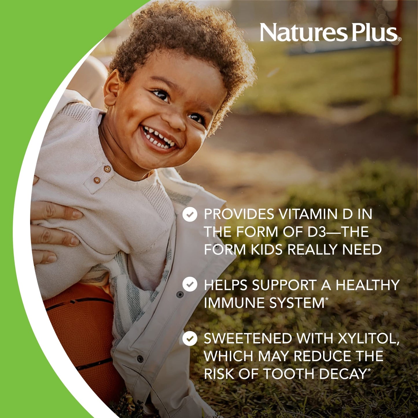 Natures Plus Animal Parade Sugar-Free Children'S Vitamin D3-500 Iu - Black Cherry Flavor - 90 Chewable Animal Shaped Tablets - B