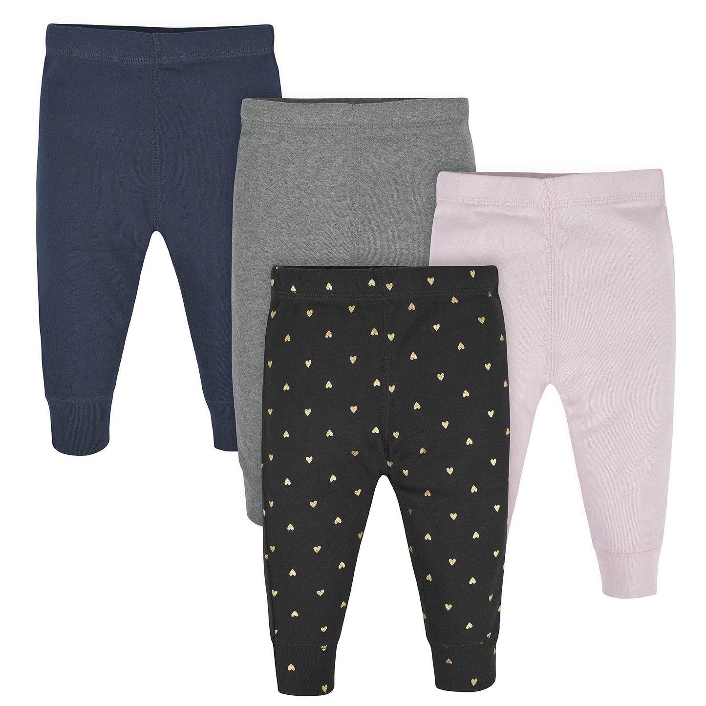 Gerber Baby Girls Toddler Multi-Pack Premium Pants Leggings, Hearts, Newborn