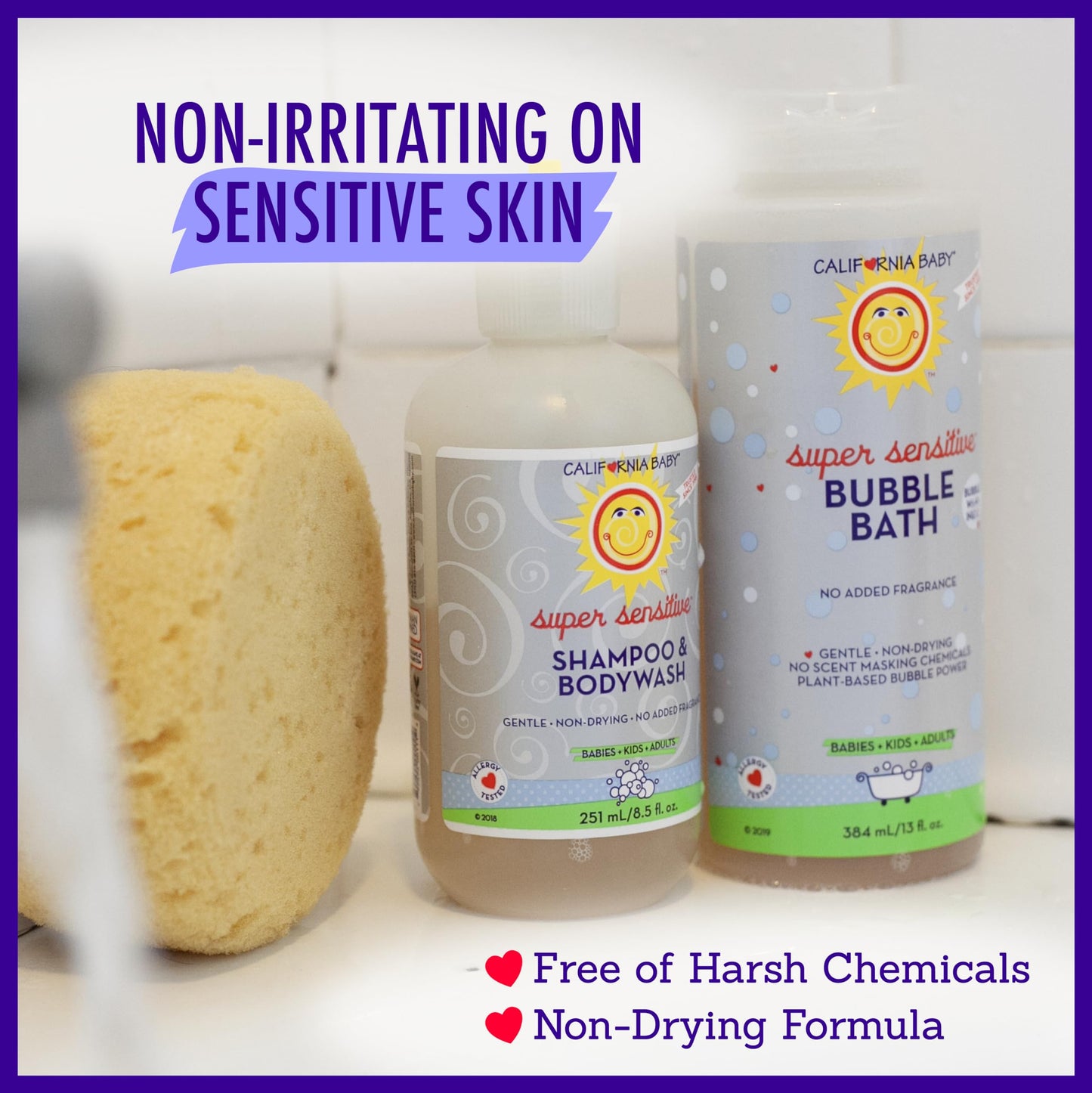 California Baby Super Sensitive Bubble Bath | No Added Fragrance | 100% Plant-Based Ingredients (Usda Certified) | Allergy Frien