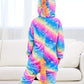 Chetosho Unicorn Hooded Onesie Girls Halloween One Piece Kids Costume (Oblique Stripe Starry Blue 7-8 Years)