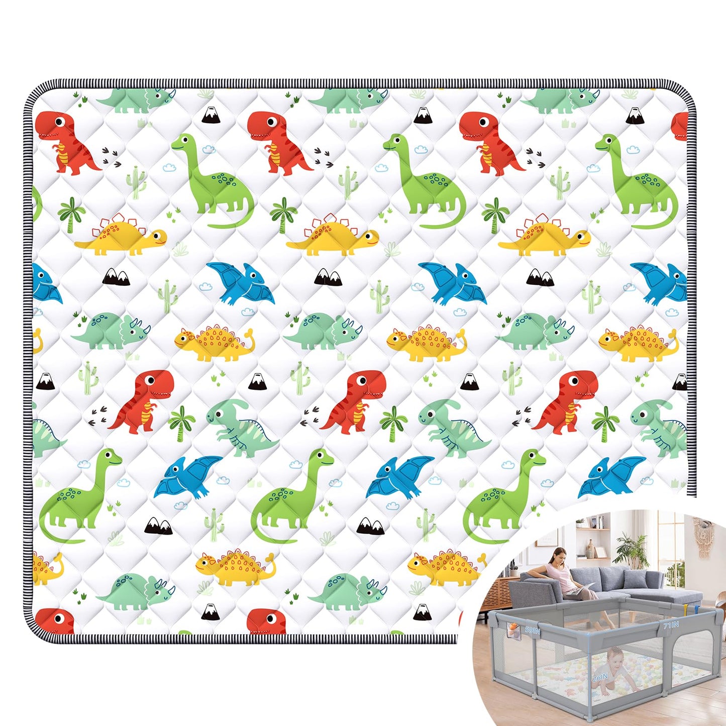 Palopalo Thicken Foam Baby Play Mat For Floor, 71X59 Inch Large Play Mat For Playpen, Soft Padding Playmats For Babies, Toddlers