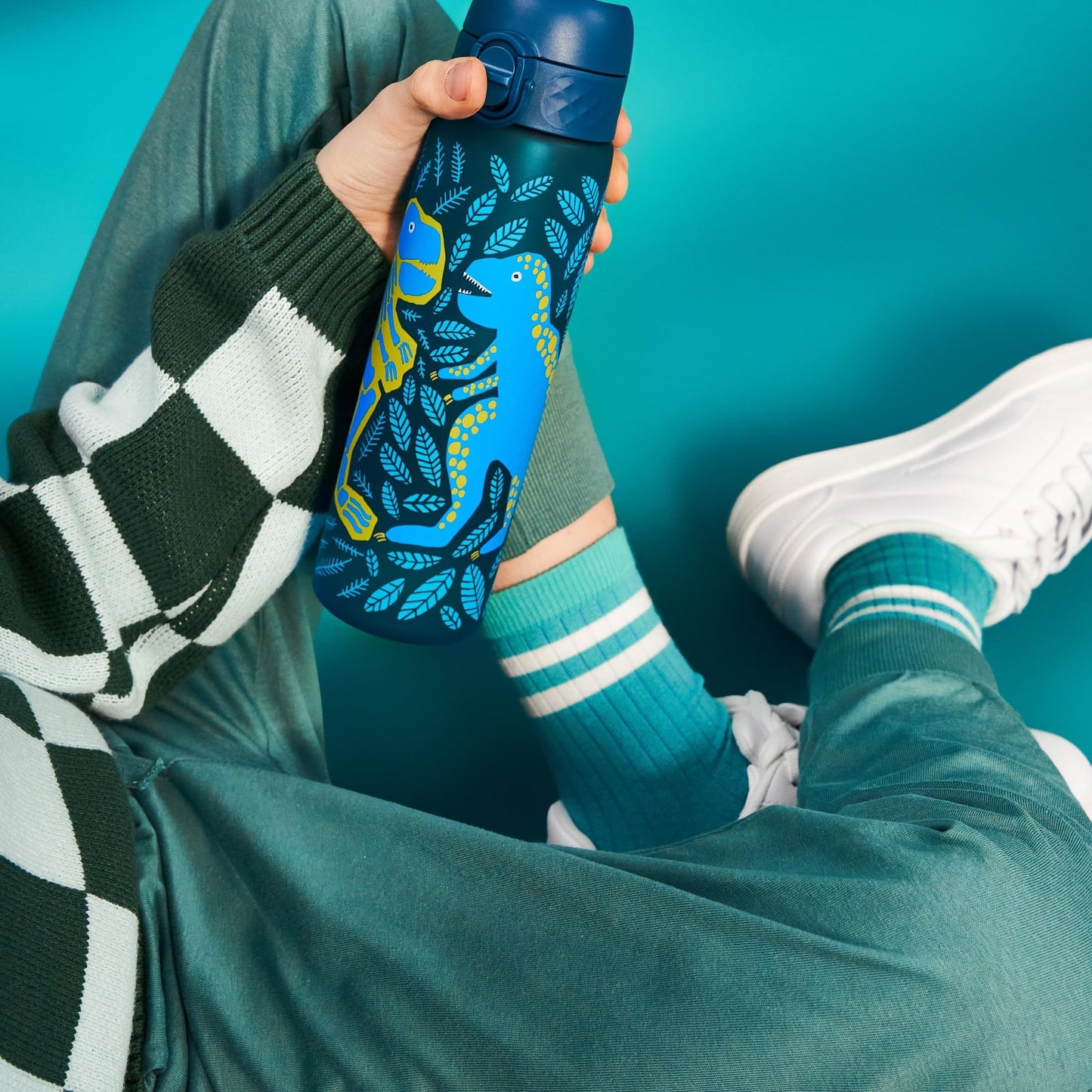 Ion8 Kid'S One Touch 2.0 On-The-Go Printed Water Bottle - Leakproof And Bpa-Free Water Bottle - Fits Car Cup Holders And Kid'S B