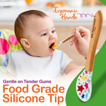 Nutrichef Round Bamboo Baby Plate, Star Plate