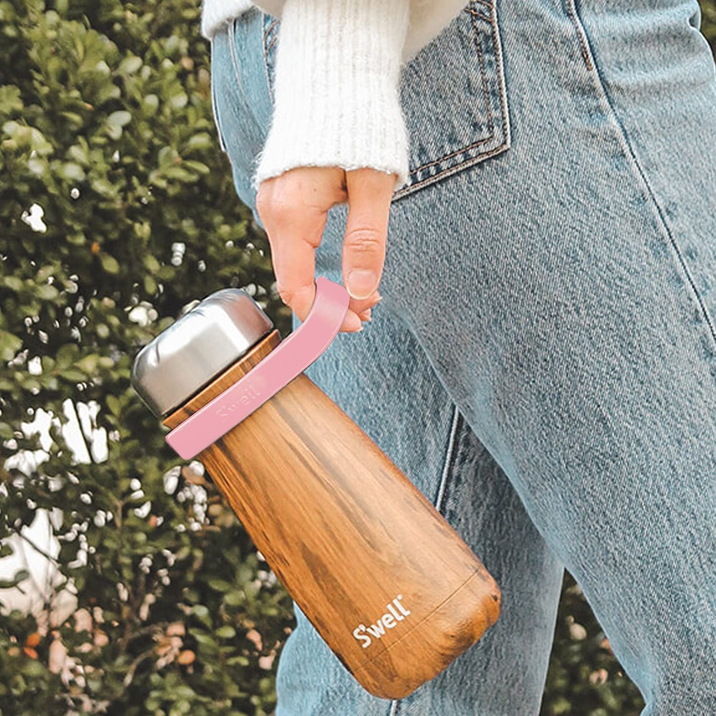S'Well Traveler Handle, Fits All Traveler Sizes, Pink Topaz, Comfortable Carrying On The Go, Flexible Silicone Grip, Bpa Free