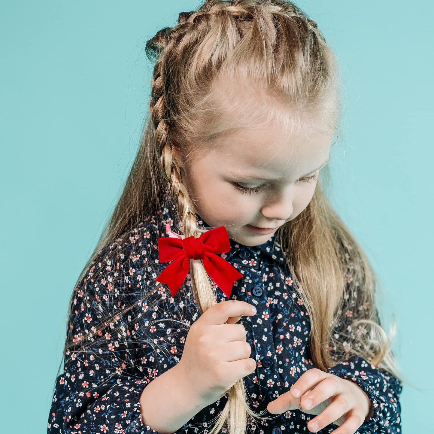 Red Velvet Ribbon Bow Hair Clip 3In Valentines Handmade Cute Alligator Barrettes Bowknot Hair Accessory Small For Little Teen To