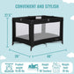 Dream On Me Nest Portable Playard In Black With Carrybag An Shoulder Strap, Lightweight, Packable And Easy Setup Baby Playard, B