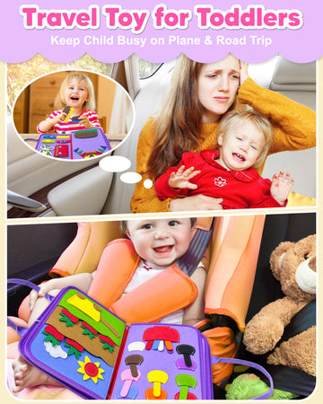 Exorany Busy Board Montessori Toys for Toddler Boy Girl Birthday Gifts, Busy Book Sensory Learning Toys for Toddlers, Toddler Ai