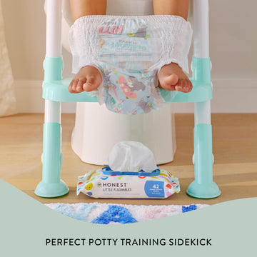 The Honest Company Plant-Based Toddler Flushable Wipes | Designed For Potty Training | 99% Water, Hypoallergenic, Ewg Verified,
