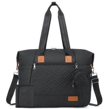Lovevook Diaper Bag Tote, Large Baby Tote Bag, Travel Diaper Tote For Mom And Dad With Changing Pad And First Aid Bag, Dark Gray