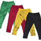 IndiWeaves Girls Pure Cotton Stylish Printed Capris 3/4th Pants (Pack of 4) Green1,Magenta1,Yellow1,Black1