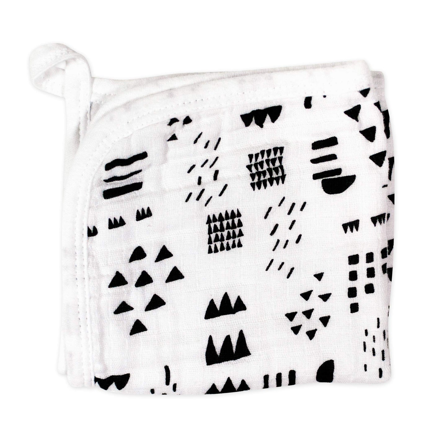 Honestbaby Unisex Baby 3-Piece Organic Cotton Hooded Towel & Washcloth Set Bandana, Pattern Play, One Size Us