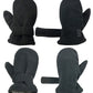 N'Ice Caps Little Kids And Baby Easy-On Sherpa Lined Fleece Mittens - 2 Pair Pack (Black/Charcoal Pack, 2-3 Years)