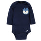 Gerber Baby Boys' 6-Pack Long-Sleeve Onesies Bodysuit, Fox, Newborn