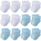 Rative Newborn Thick Terry Turn Cuff Socks For Baby Boys And Girls (0-3 Months, 6White+6Blue)