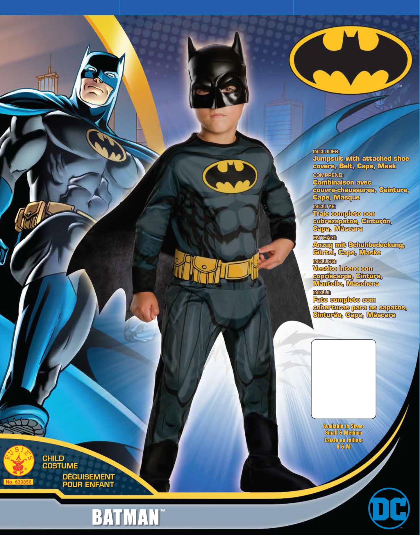 Rubie'S Costume 630856-M Boys Dc Comics Batman Costume, Medium, Multicolor