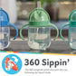 Nuby No-Spill Clik-It Silicone Straw Toddler Cup - (2 Pack) 8 Oz - 360 Weighted Straw Toddler Sippy Cup For 1+ Year Old - Blue/M
