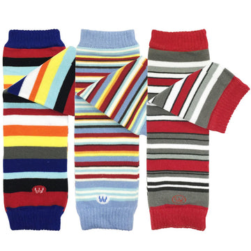 Allydrew 3 Pack Polka Dots, Ruffles & Stripes Baby Leg Warmer & Toddler Leg Warmer For Boys & Girls, Navy, Sky Blue, Red Stripes
