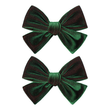 Baby Girl St. Patrick'S Day Hair Accessories - Green Velvet Bows, Alligator Clips, And Hairpins For Toddlers And Kids