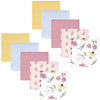 Hudson Baby Unisex Baby Flannel Cotton Washcloths, Soft Painted Floral 10 Pack, One Size