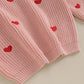 Baby Girl Valentines Day Outfit Love Heart Sweet Long Sleeve Sweater Tshirt Crewneck Tops Fall Winter Clothes (A-Pink, 0-3 Month