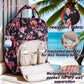 Qwreoia Floral Diaper Bag Backpack With Usb Charging Port Stroller Straps And Insulated Pocket, Travel Bag Nappy Backpack For Wo