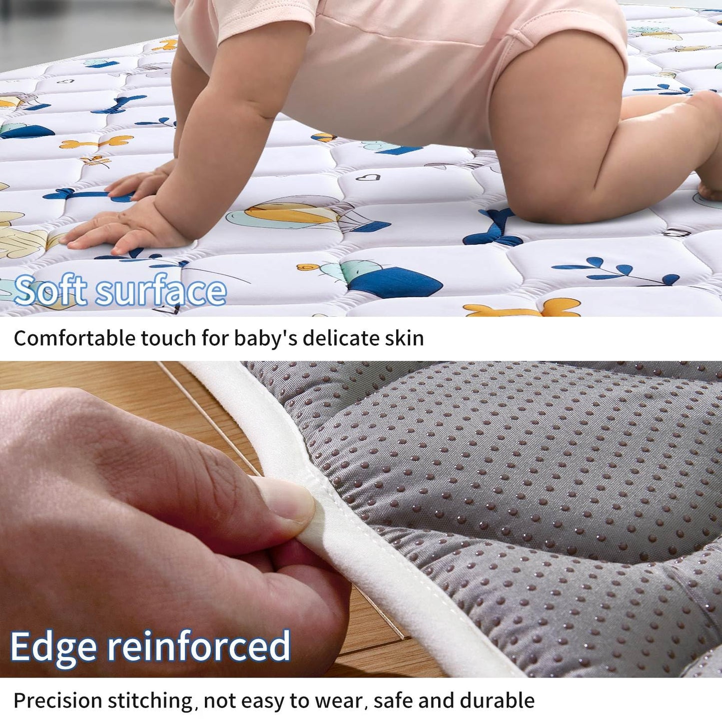 Premium Foam Baby Play Mat 71' X 59', Extra Large Soft Thicker Activity Playmats For Babies, Toddlers, Infants, Play & Tummy T