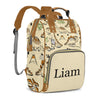 Personalized Diaper Bag Mommy Bag with Multi-function Shoulders Outdoor Backpack for Newborn Baby Boy Dinosaur, Customized Nappy