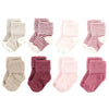 Hudson Baby Unisex Baby Cotton Rich Newborn And Terry Socks, Blush Pink Stripe, 0-6 Months