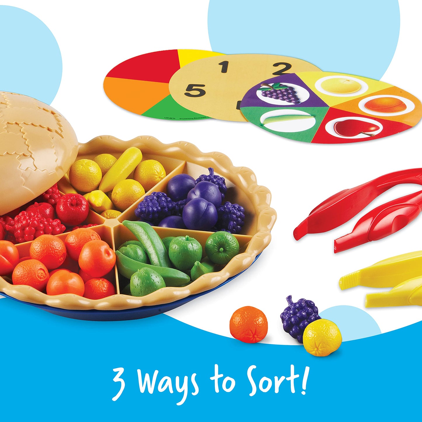 Learning Resources Super Sorting Pie - 68 Pieces, Ages 3+ Toddler Fine Motor Toy, Preschool Learning Games, Develops Counting an
