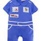 Stylesilove Baby Boy Short Sleeves Chic Car Racer Cotton Romper Halloween Baby Boy Clothes (Blue, 95/18-24 Months)
